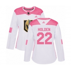 Women Vegas Golden Knights #22 Nick Holden Authentic White-Pink Fashion NHL Jersey Women Vegas Golden Knights #22 Nick Holden Authentic White-Pink Fashion NHL Jersey