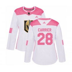 Women Vegas Golden Knights #28 William Carrier Authentic White Pink Fashion NHL Jersey Women Vegas Golden Knights #28 William Carrier Authentic White Pink Fashion NHL Jersey