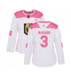 Women Vegas Golden Knights #3 Brayden McNabb Authentic White Pink Fashion NHL Jersey