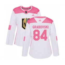 Women Vegas Golden Knights #84 Mikhail Grabovski Authentic White-Pink Fashion NHL Jersey Women Vegas Golden Knights #84 Mikhail Grabovski Authentic White-Pink Fashion NHL Jersey