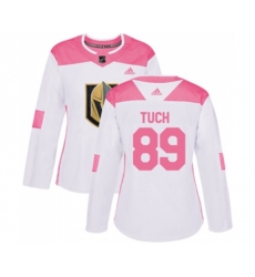 Women Vegas Golden Knights #89 Alex Tuch Authentic White Pink Fashion NHL Jersey
