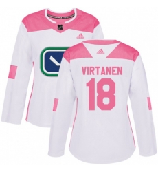 Women Vancouver Canucks #18 Jake Virtanen Authentic White Pink Fashion NHL Jersey Women Vancouver Canucks #18 Jake Virtanen Authentic White Pink Fashion NHL Jersey