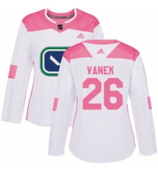 Women Vancouver Canucks #26 Thomas Vanek Authentic White Pink Fashion NHL Jersey Women Vancouver Canucks #26 Thomas Vanek Authentic White Pink Fashion NHL Jersey