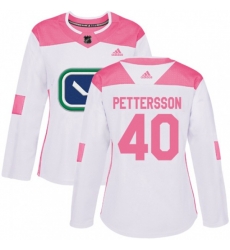 Women Vancouver Canucks #40 Elias Pettersson White Pink Authentic Fashion Stitched NHL Jersey Women Vancouver Canucks #40 Elias Pettersson White Pink Authentic Fashion Stitched NHL Jersey