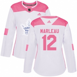 Women Toronto Maple Leafs #12 Patrick Marleau Authentic White Pink Fashion NHL Jersey Women Toronto Maple Leafs #12 Patrick Marleau Authentic White Pink Fashion NHL Jersey