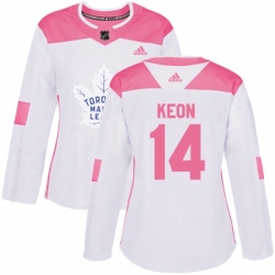 Women Toronto Maple Leafs #14 Dave Keon Authentic White Pink Fashion NHL Jersey Women Toronto Maple Leafs #14 Dave Keon Authentic White Pink Fashion NHL Jersey