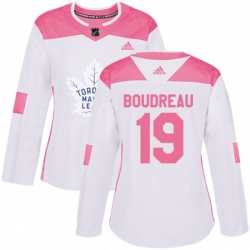 Women Toronto Maple Leafs #19 Bruce Boudreau Authentic White Pink Fashion NHL Jersey Women Toronto Maple Leafs #19 Bruce Boudreau Authentic White Pink Fashion NHL Jersey