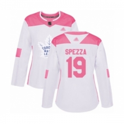 Women Toronto Maple Leafs #19 Jason Spezza Authentic White Pink Fashion Hockey Jersey Women Toronto Maple Leafs #19 Jason Spezza Authentic White Pink Fashion Hockey Jersey
