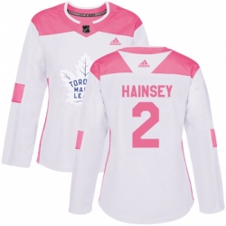 Women Toronto Maple Leafs #2 Ron Hainsey Authentic White Pink Fashion NHL Jersey Women Toronto Maple Leafs #2 Ron Hainsey Authentic White Pink Fashion NHL Jersey