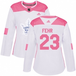 Women Toronto Maple Leafs #23 Eric Fehr Authentic White Pink Fashion NHL Jersey Women Toronto Maple Leafs #23 Eric Fehr Authentic White Pink Fashion NHL Jersey