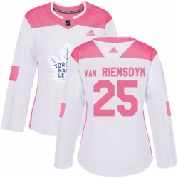 Women Toronto Maple Leafs #25 James Van Riemsdyk Authentic White Pink Fashion NHL Jersey Women Toronto Maple Leafs #25 James Van Riemsdyk Authentic White Pink Fashion NHL Jersey