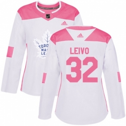 Women Toronto Maple Leafs #32 Josh Leivo Authentic White Pink Fashion NHL Jersey Women Toronto Maple Leafs #32 Josh Leivo Authentic White Pink Fashion NHL Jersey