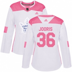 Women Toronto Maple Leafs #36 Josh Jooris Authentic White Pink Fashion NHL Jersey Women Toronto Maple Leafs #36 Josh Jooris Authentic White Pink Fashion NHL Jersey