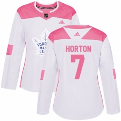 Women Toronto Maple Leafs #7 Tim Horton Authentic White Pink Fashion NHL Jersey Women Toronto Maple Leafs #7 Tim Horton Authentic White Pink Fashion NHL Jersey