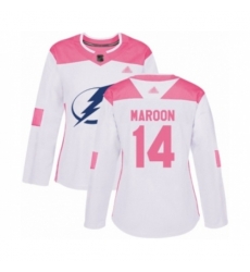 Women Tampa Bay Lightning #14 Patrick Maroon Authentic White Pink Fashion Hockey Jersey