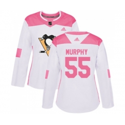 Women Adidas Pittsburgh Penguins #55 Larry Murphy Authentic White Pink Fashion NHL Jersey Women Adidas Pittsburgh Penguins #55 Larry Murphy Authentic White Pink Fashion NHL Jersey