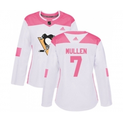 Women Adidas Pittsburgh Penguins #7 Joe Mullen Authentic White Pink Fashion NHL Jersey Women Adidas Pittsburgh Penguins #7 Joe Mullen Authentic White Pink Fashion NHL Jersey