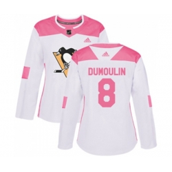 Women Adidas Pittsburgh Penguins #8 Brian Dumoulin Authentic White Pink Fashion NHL Jersey Women Adidas Pittsburgh Penguins #8 Brian Dumoulin Authentic White Pink Fashion NHL Jersey
