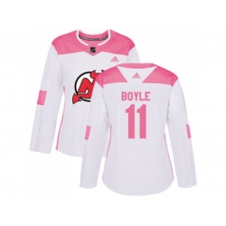 Women New Jersey Devils #11 Brian Boyle White Pink Authentic Fashion Stitched NHL Jersey Women New Jersey Devils #11 Brian Boyle White Pink Authentic Fashion Stitched NHL Jersey