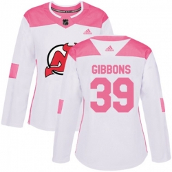 Women New Jersey Devils #39 Brian Gibbons Authentic White Pink Fashion NHL Jersey Women New Jersey Devils #39 Brian Gibbons Authentic White Pink Fashion NHL Jersey