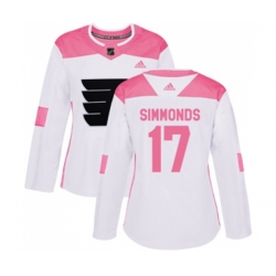 Women Adidas Philadelphia Flyers #17 Wayne Simmonds Authentic White Pink Fashion NHL Jersey Women Adidas Philadelphia Flyers #17 Wayne Simmonds Authentic White Pink Fashion NHL Jersey