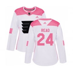 Women Adidas Philadelphia Flyers #24 Matt Read Authentic White Pink Fashion NHL Jersey Women Adidas Philadelphia Flyers #24 Matt Read Authentic White Pink Fashion NHL Jersey