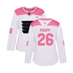Women Adidas Philadelphia Flyers #26 Brian Propp Authentic White Pink Fashion NHL Jersey Women Adidas Philadelphia Flyers #26 Brian Propp Authentic White Pink Fashion NHL Jersey