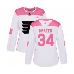 Women Adidas Philadelphia Flyers #34 Petr Mrazek Authentic White Pink Fashion NHL Jersey Women Adidas Philadelphia Flyers #34 Petr Mrazek Authentic White Pink Fashion NHL Jersey