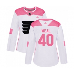 Women Adidas Philadelphia Flyers #40 Jordan Weal Authentic White Pink Fashion NHL Jersey Women Adidas Philadelphia Flyers #40 Jordan Weal Authentic White Pink Fashion NHL Jersey