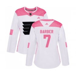 Women Adidas Philadelphia Flyers #7 Bill Barber Authentic White Pink Fashion NHL Jersey Women Adidas Philadelphia Flyers #7 Bill Barber Authentic White Pink Fashion NHL Jersey