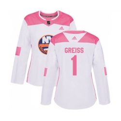 Women New York Islanders #1 Thomas Greiss Authentic White Pink Fashion NHL Jersey Women New York Islanders #1 Thomas Greiss Authentic White Pink Fashion NHL Jersey