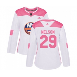 Women New York Islanders #29 Brock Nelson Authentic White Pink Fashion NHL Jersey Women New York Islanders #29 Brock Nelson Authentic White Pink Fashion NHL Jersey