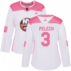 Women New York Islanders #3 Adam Pelech Authentic White Pink Fashion NHL Jersey Women New York Islanders #3 Adam Pelech Authentic White Pink Fashion NHL Jersey