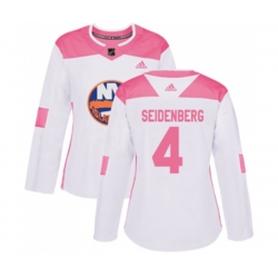 Women New York Islanders #4 Dennis Seidenberg Authentic White Pink Fashion NHL Jersey Women New York Islanders #4 Dennis Seidenberg Authentic White Pink Fashion NHL Jersey