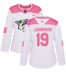Women Nashville Predators #19 Calle Jarnkrok Authentic White Pink Fashion NHL Jersey