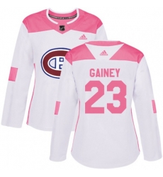 Women Montreal Canadiens #23 Bob Gainey Authentic White Pink Fashion NHL Jersey Women Montreal Canadiens #23 Bob Gainey Authentic White Pink Fashion NHL Jersey
