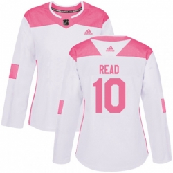 Womens Minnesota Wild #10 Matt Read Authentic White Pink Fashion NHL Jersey
