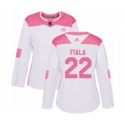 Womens Minnesota Wild #22 Kevin Fiala Authentic White Pink Fashion Hockey Jersey