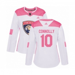 Womens Florida Panthers #10 Brett Connolly Authentic White Pink Fashion Hockey Jersey