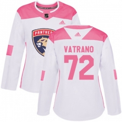 Womens Florida Panthers #72 Frank Vatrano Authentic White Pink Fashion NHL Jersey