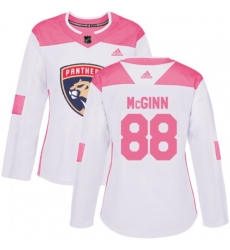 Womens Florida Panthers #88 Jamie McGinn Authentic White Pink Fashion NHL Jersey