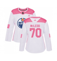 Women Edmonton Oilers #70 Ryan McLeod Authentic White Pink Fashion NHL Jersey