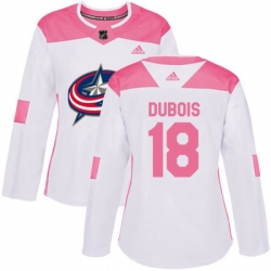Womens Columbus Blue Jackets #18 Pierre-Luc Dubois Authentic WhitePink Fashion NHL Jersey Womens Columbus Blue Jackets #18 Pierre-Luc Dubois Authentic WhitePink Fashion NHL Jersey