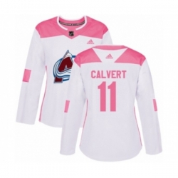 Womens Colorado Avalanche #11 Matt Calvert Authentic White Pink Fashion NHL Jersey Womens Colorado Avalanche #11 Matt Calvert Authentic White Pink Fashion NHL Jersey