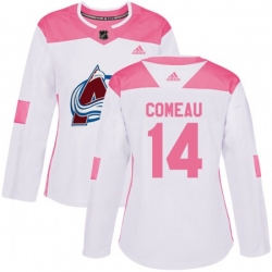 Womens Colorado Avalanche #14 Blake Comeau Authentic White Pink Fashion NHL Jersey Womens Colorado Avalanche #14 Blake Comeau Authentic White Pink Fashion NHL Jersey
