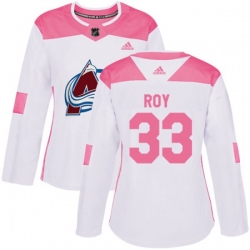 Womens Colorado Avalanche #33 Patrick Roy Authentic White Pink Fashion NHL Jersey Womens Colorado Avalanche #33 Patrick Roy Authentic White Pink Fashion NHL Jersey