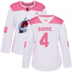 Womens Colorado Avalanche #4 Tyson Barrie Authentic White Pink Fashion NHL Jersey Womens Colorado Avalanche #4 Tyson Barrie Authentic White Pink Fashion NHL Jersey
