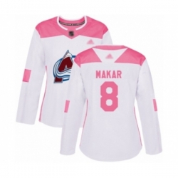 Womens Colorado Avalanche #8 Cale Makar Authentic White Pink Fashion Hockey Jersey Womens Colorado Avalanche #8 Cale Makar Authentic White Pink Fashion Hockey Jersey