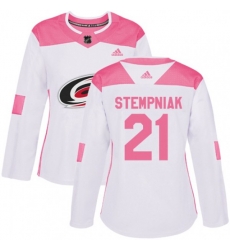 Women Carolina Hurricanes #21 Lee Stempniak Authentic White Pink Fashion NHL Jersey Women Carolina Hurricanes #21 Lee Stempniak Authentic White Pink Fashion NHL Jersey