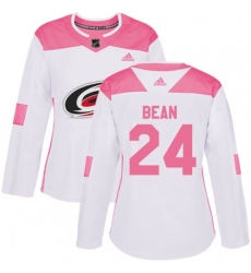 Women Carolina Hurricanes #24 Jake Bean Authentic White Pink Fashion NHL Jersey